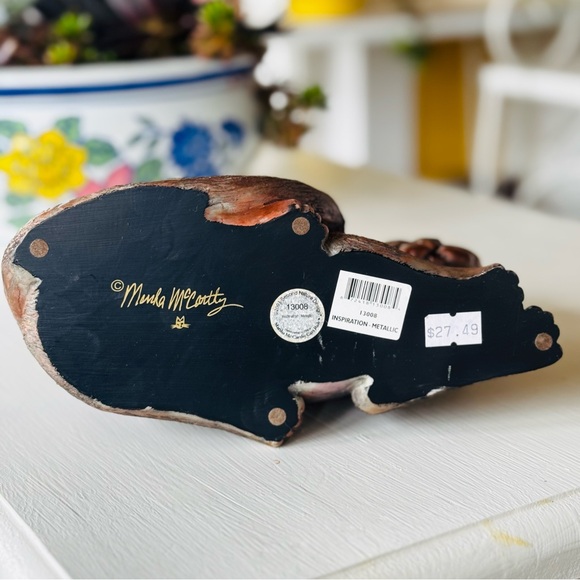 Marsha McCarthy Cat Figurine Metallic Brushed Resin, Ex Cond - Picture 3 of 4